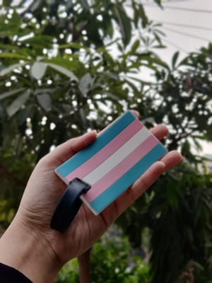 Trans Flag Bag Tag
